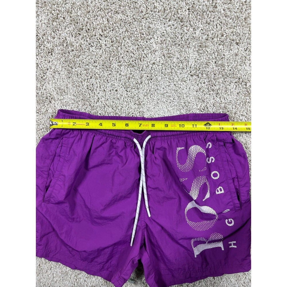 BOSS by Hugo Boss Men's Hybrid 5” LOGO print Quick-Drying Swim Shorts S, Plum - Picture 2 of 8